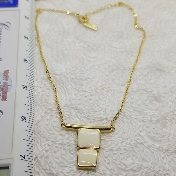 Napier Set Earrings Necklace Square Cream Gold Necklace Earrings - Picture 6 of 10